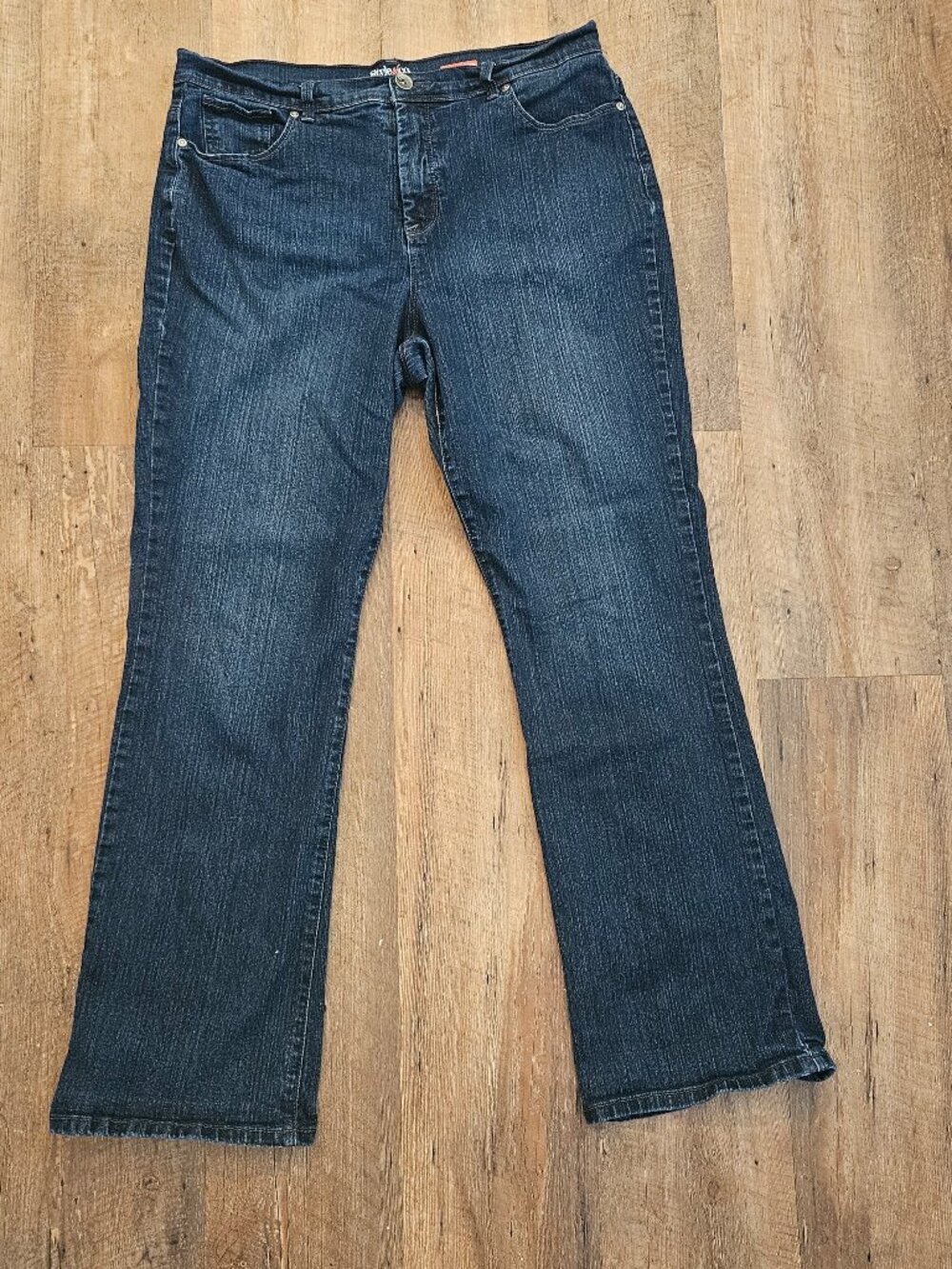 Style & Co Tummy Control Bootcut Jeans Women's Size 16 Dark Wash Stretch Denim
